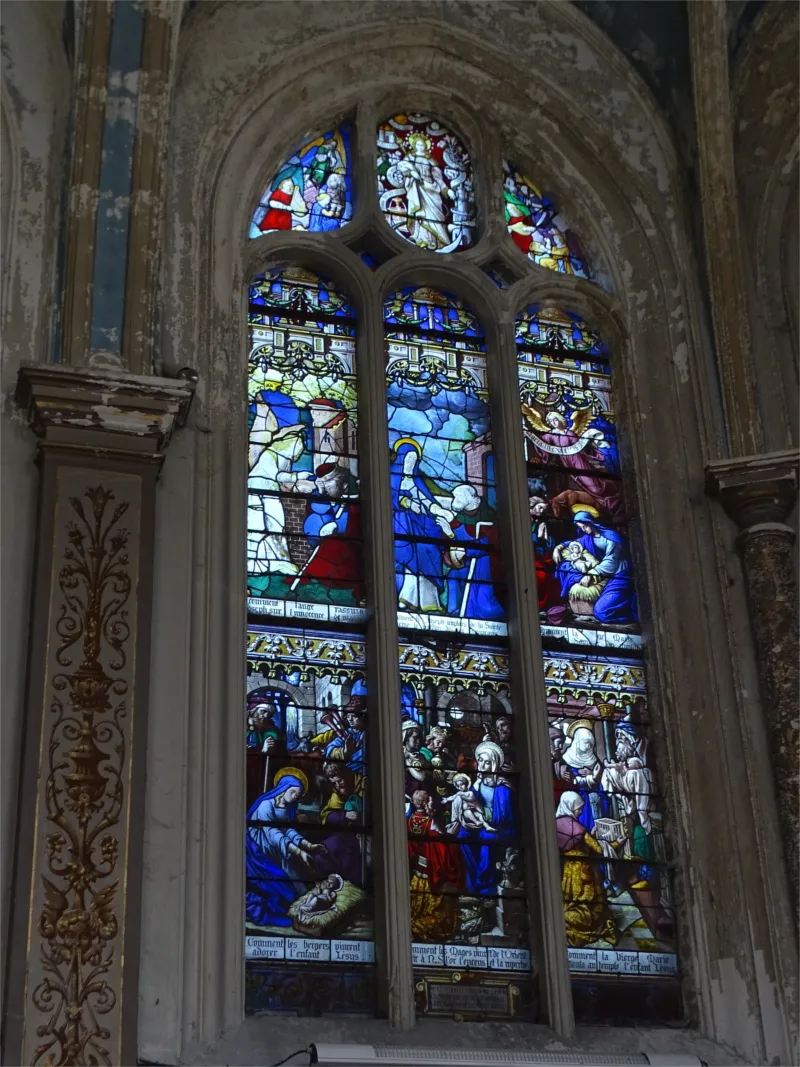 Vitrail Baie 3 : Enfance du Christ de l'Église Saint-Jean d'Elbeuf-sur-Seine