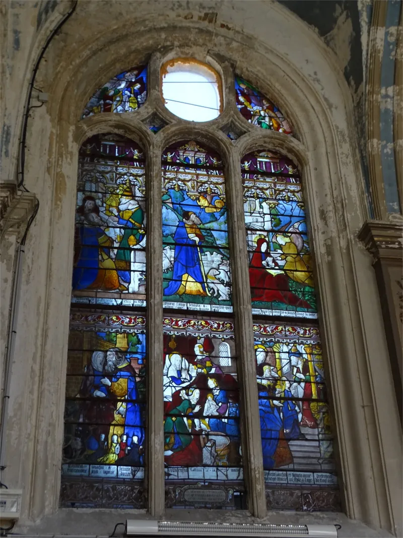 Vitrail Baie 5 : Vie de la Vierge dans l'Église Saint-Jean d'Elbeuf-sur-Seine