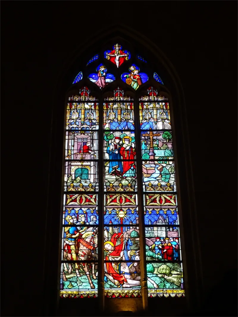 Vitrail Baie 8 : Conversion de Saint-Paul dans l'Église Saint-Godard de Rouen
