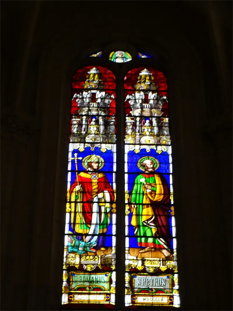 Vitrail Baie 2 : St Romanus - St Pétrus dans l'Église Saint-Sever à Rouen