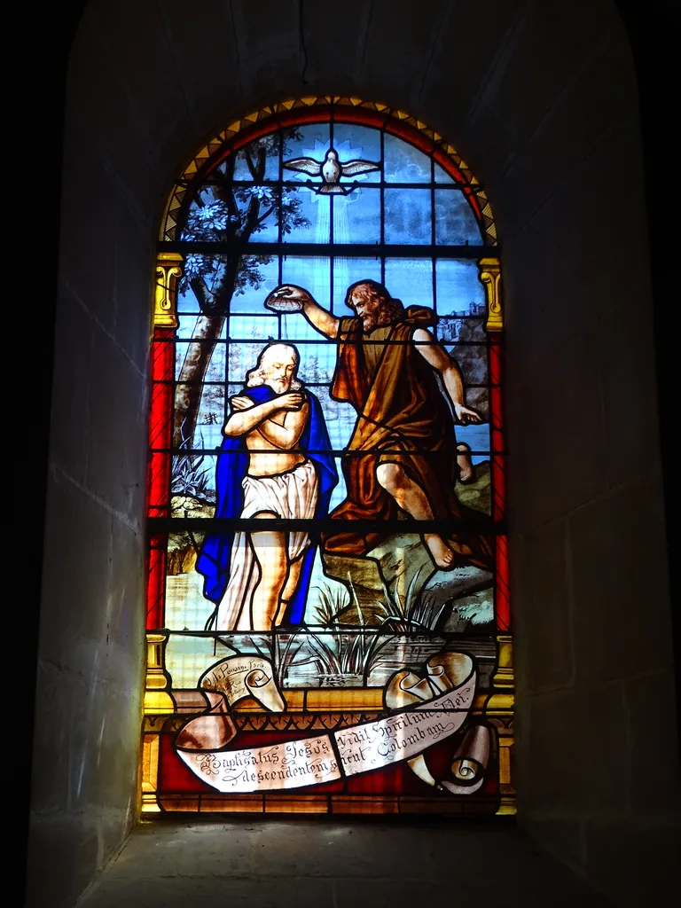 Vitrail Baie 22 : Baptême du Christ dans l'Église Notre-Dame d'Étretat