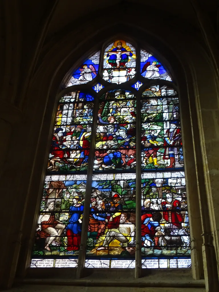Vitrail Baie 23 : Scènes de la vie de Job dans l'Église Saint-Patrice de Rouen