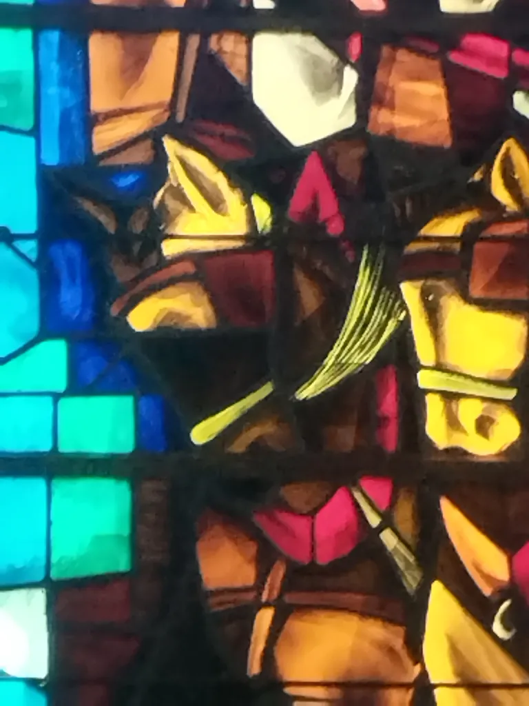 Vitrail Baie 1 : Isidore dans l'Église Notre-Dame à Campneuseville