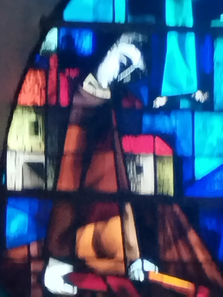 Vitrail Baie 1 : Isidore dans l'Église Notre-Dame à Campneuseville