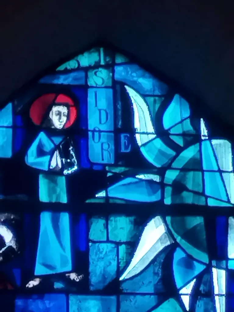 Vitrail Baie 1 : Isidore dans l'Église Notre-Dame à Campneuseville