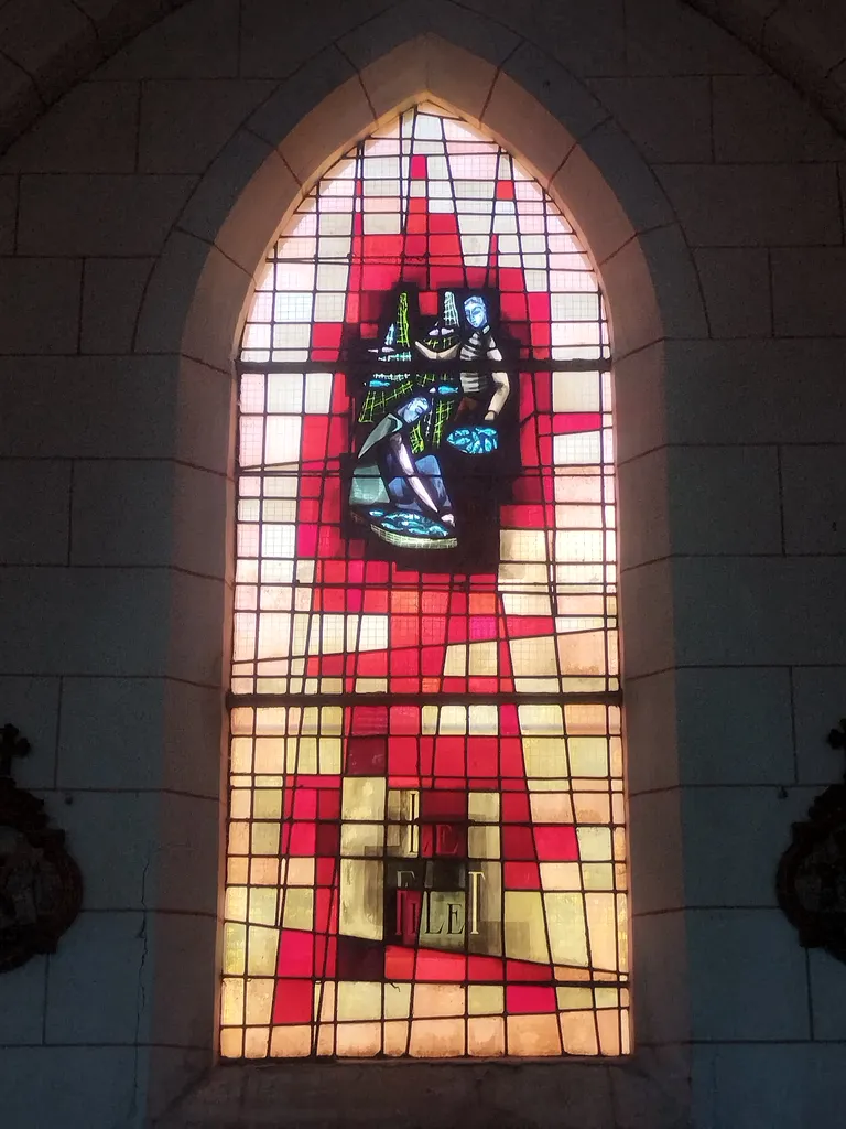 Vitrail Baie 7 : Le Filet dans l'Église Notre-Dame à Campneuseville