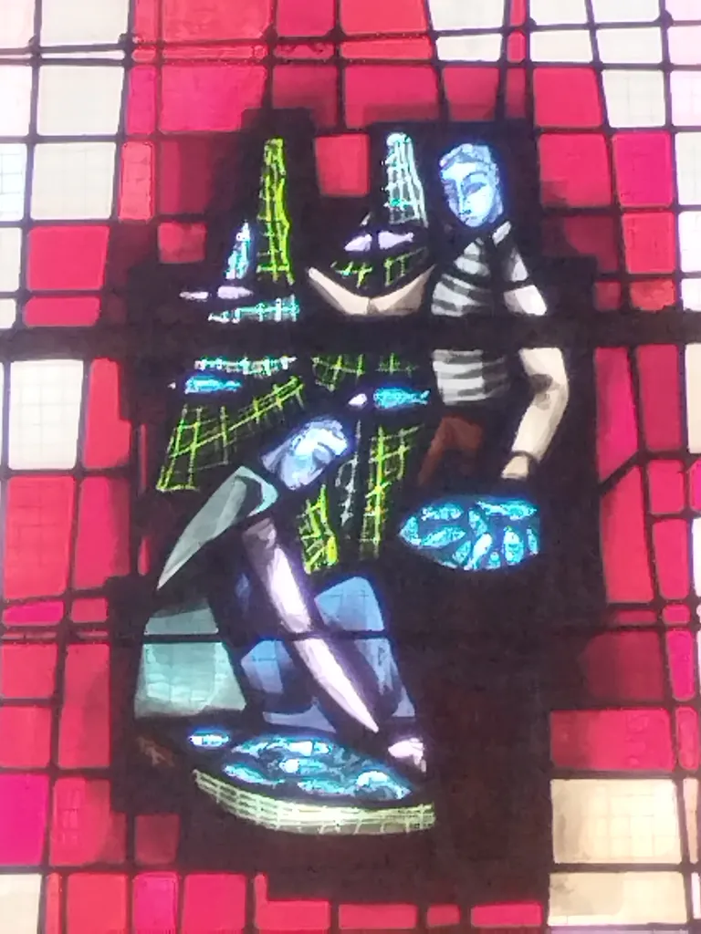 Vitrail Baie 7 : Le Filet dans l'Église Notre-Dame à Campneuseville