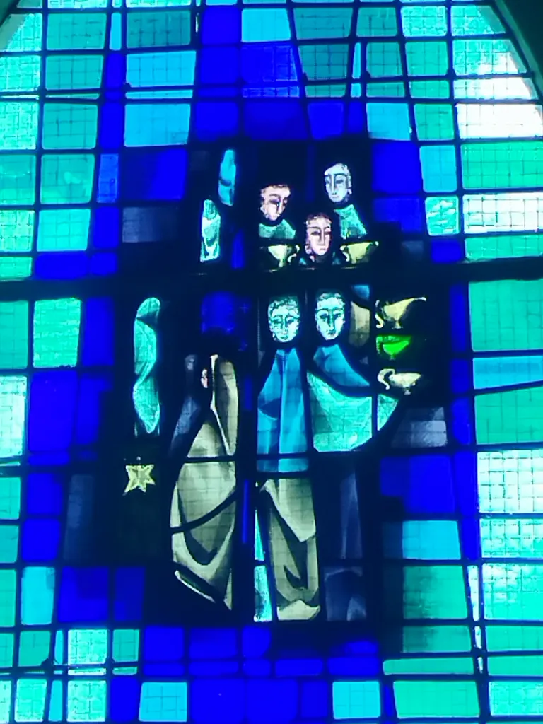Vitrail Baie 10 : Les dix vierges dans l'Église Notre-Dame à Campneuseville