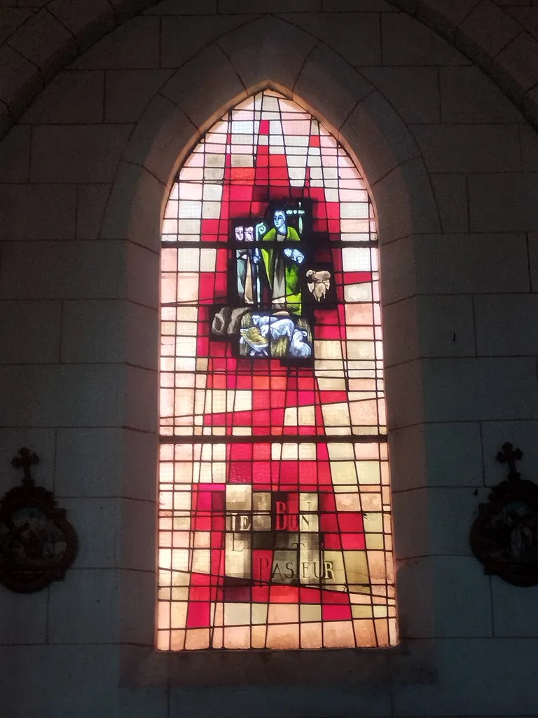 Vitrail Baie 11 : Le Bon Pasteur dans l'Église Notre-Dame à Campneuseville