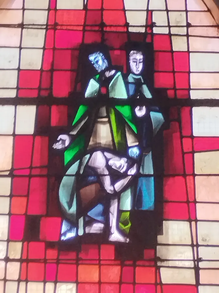 Vitrail Baie 13 : L'enfant Prodigue dans l'Église Notre-Dame à Campneuseville