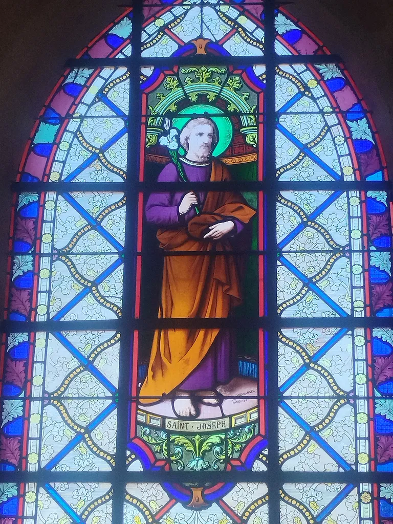 Vitrail Baie 11 : Saint-Joseph dans l'Église Saint-Jean-Baptiste d'Harcanville