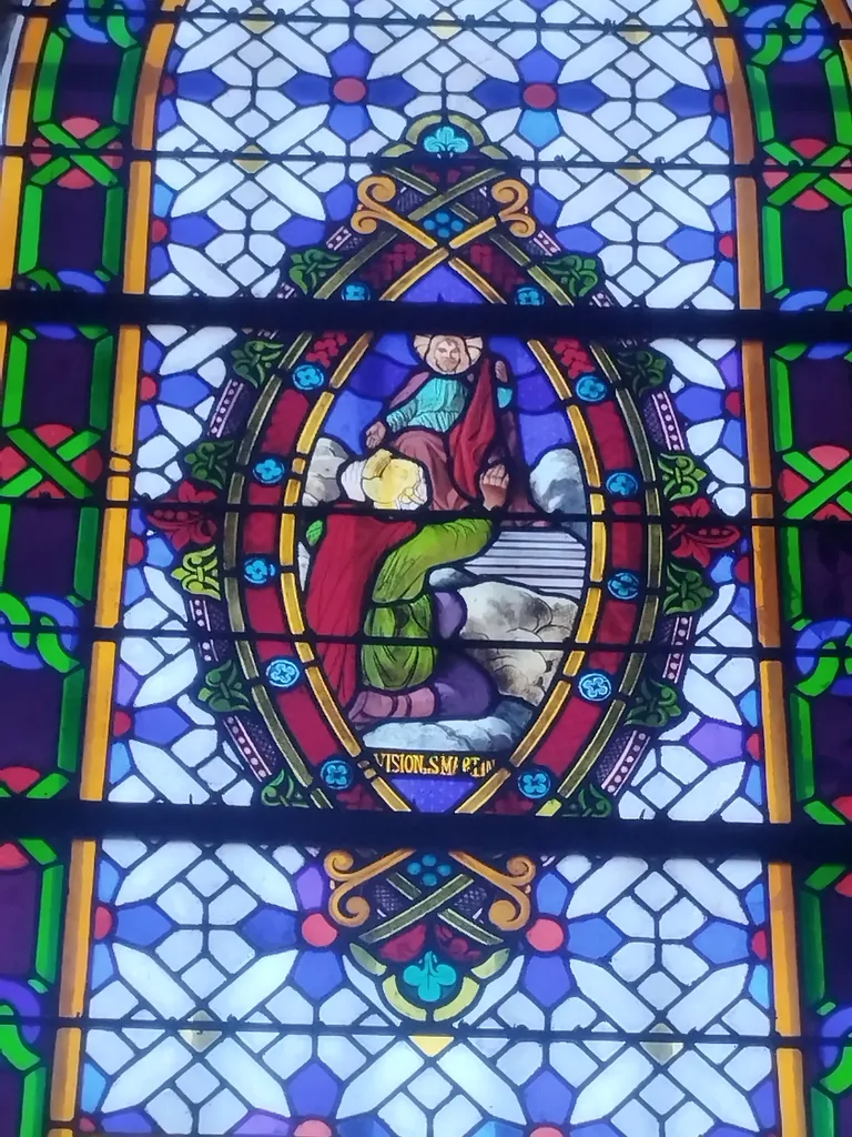 Vitrail Baie 3 : Vision St-Martin dans l'Église Saint-Pierre à Déville-lès-Rouen