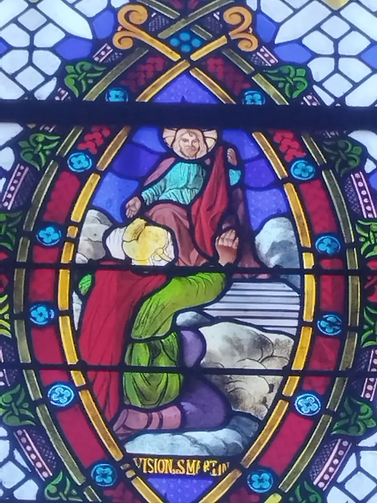 Vitrail Baie 3 : Vision St-Martin dans l'Église Saint-Pierre à Déville-lès-Rouen