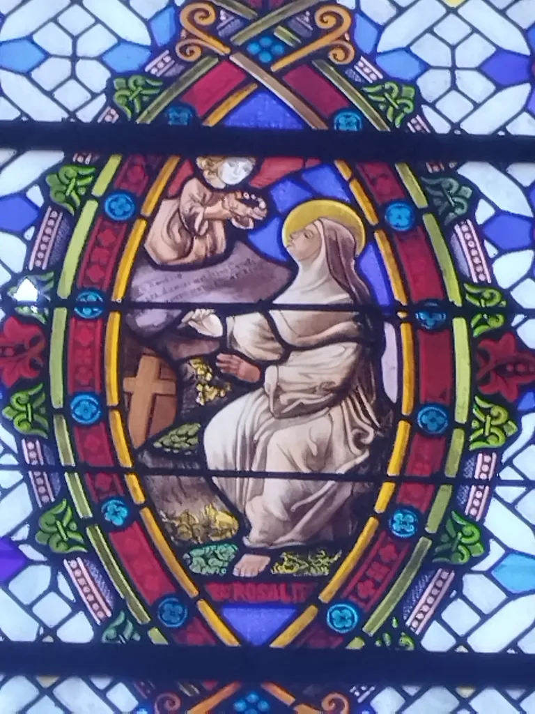 Vitrail Baie 5 : Ste-Rosalie dans l'Église Saint-Pierre à Déville-lès-Rouen