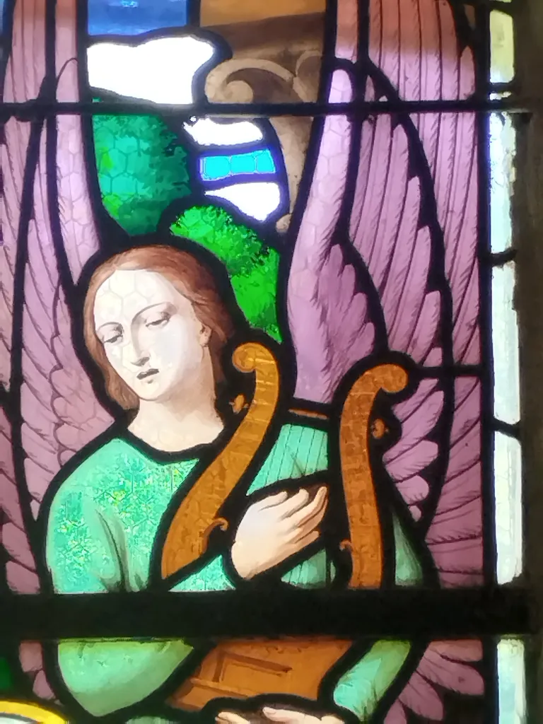 Vitrail Baie 3 : Sainte-Cécile dans l'Église Saint-Denis du Hanouard