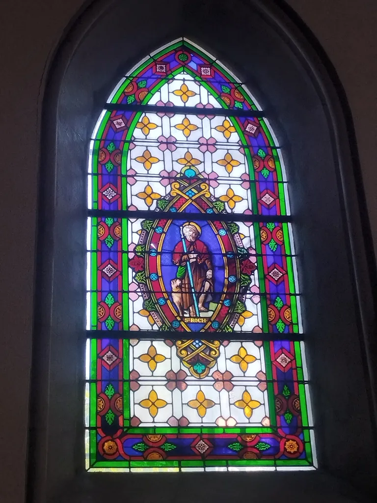Vitrail Baie 1 : Saint-Roch dans l'Église Saint-Pierre à Déville-lès-Rouen