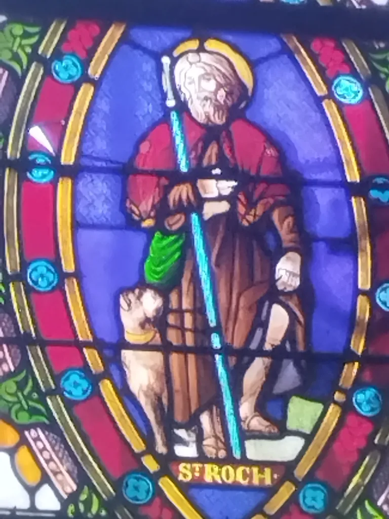 Vitrail Baie 1 : Saint-Roch dans l'Église Saint-Pierre à Déville-lès-Rouen
