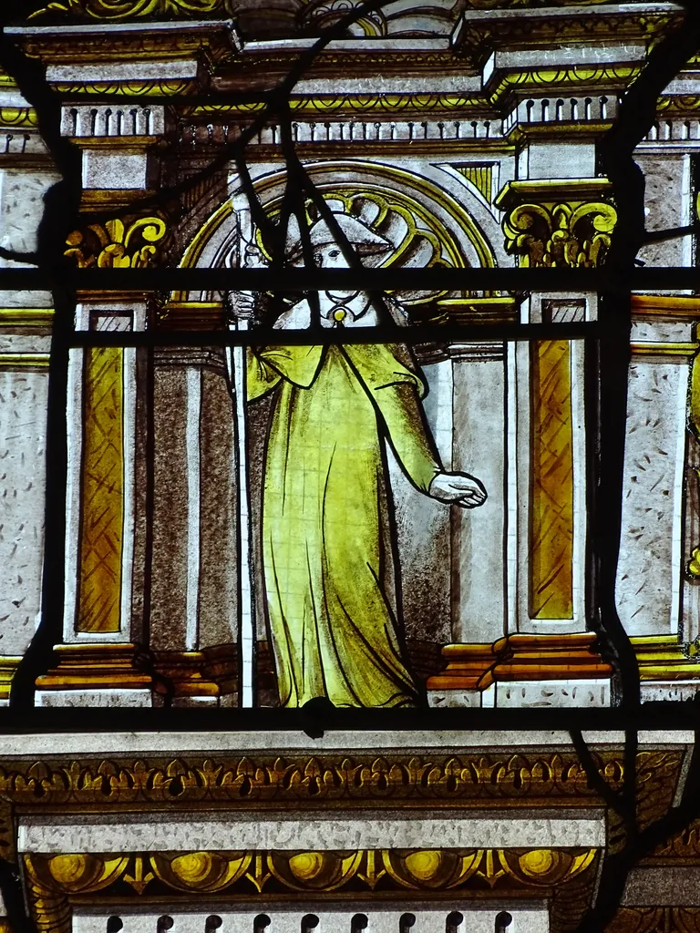 Vitrail Baie 5 : Sainte-Vierge dans l'Église Notre-Dame de la Consolation à Gonfreville-l'Orcher