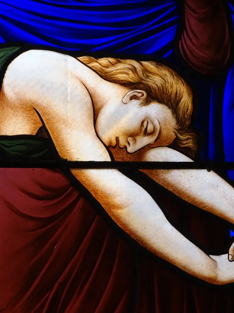 Vitrail Baie 6 : Vierge Consolatrice dans l'Église Notre-Dame de la Consolation à Gonfreville-l'Orcher