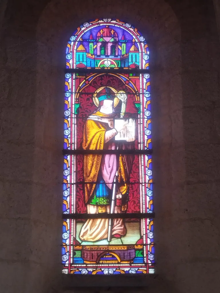 Vitrail Baie 0 : Saint-Erkonwald dans l'Église Saint-Erkonwald à Gonfreville-l'Orcher